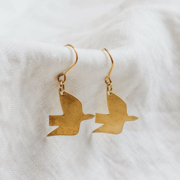 Brass Dove Earrings