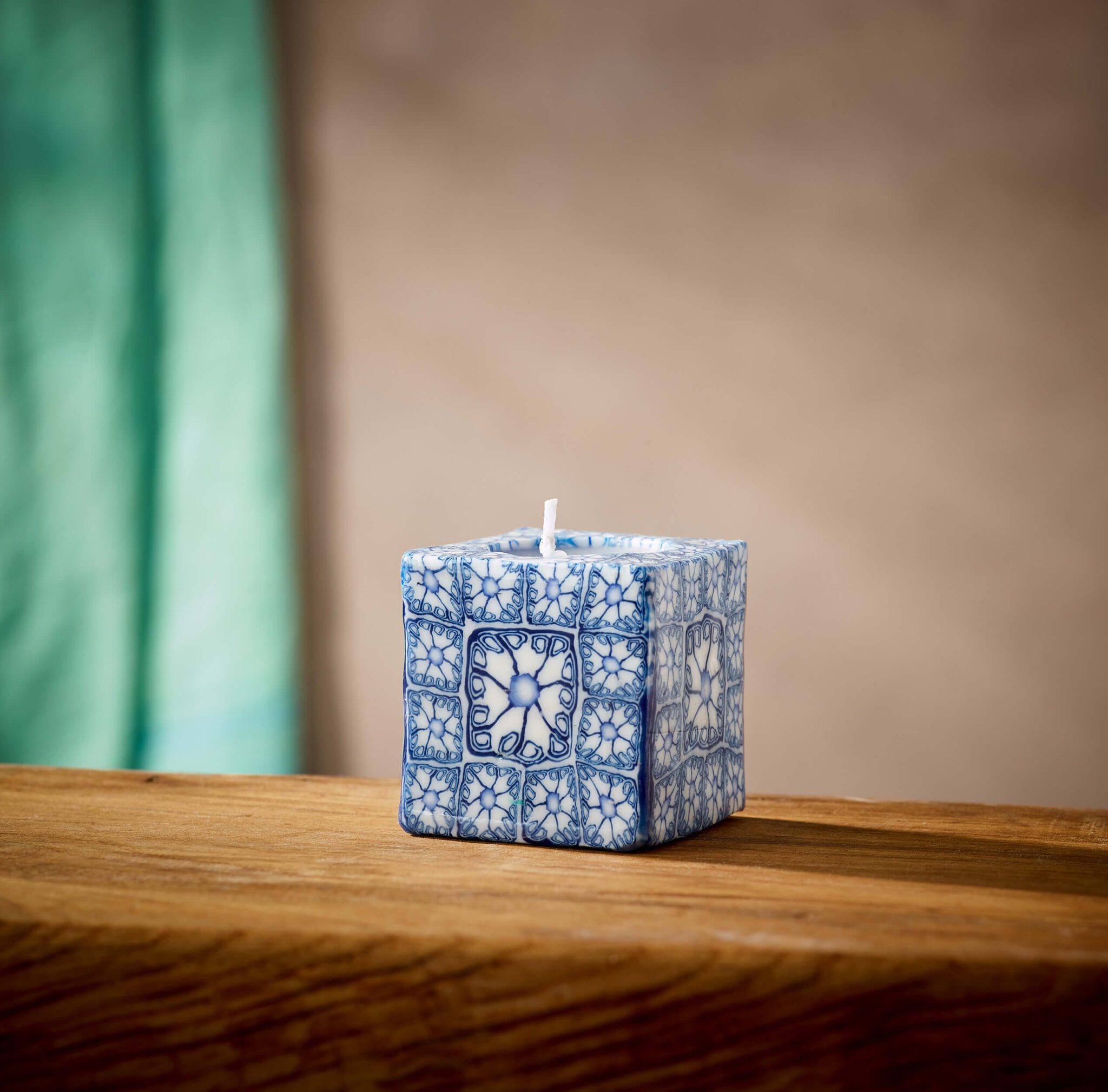 Blue Delft Candles - mini cube