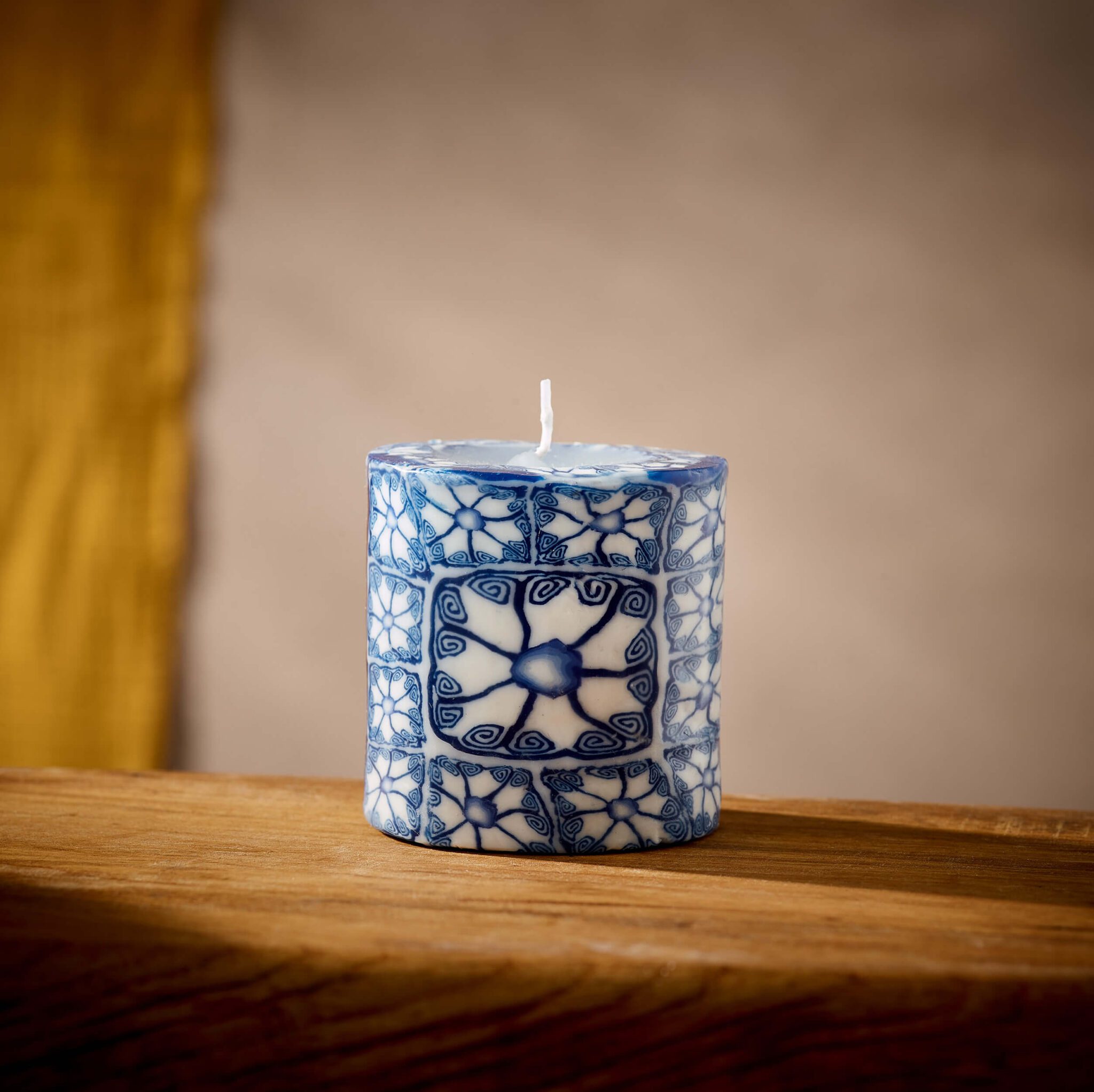 Blue Delft Candles - mini pillar