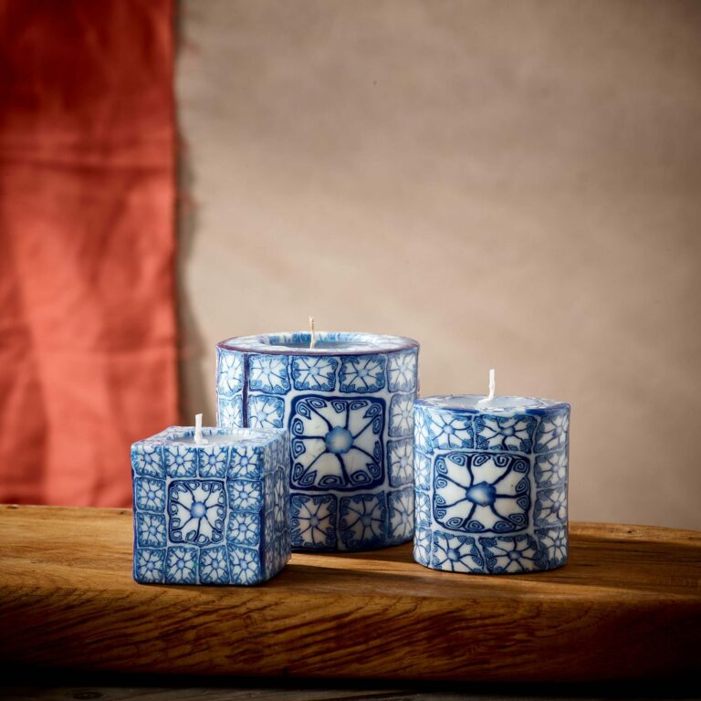 Blue Delft Candles