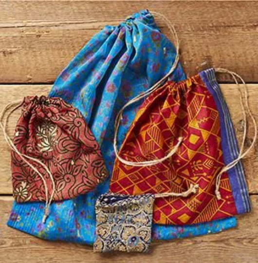 Recycled Sari Gift Bags
