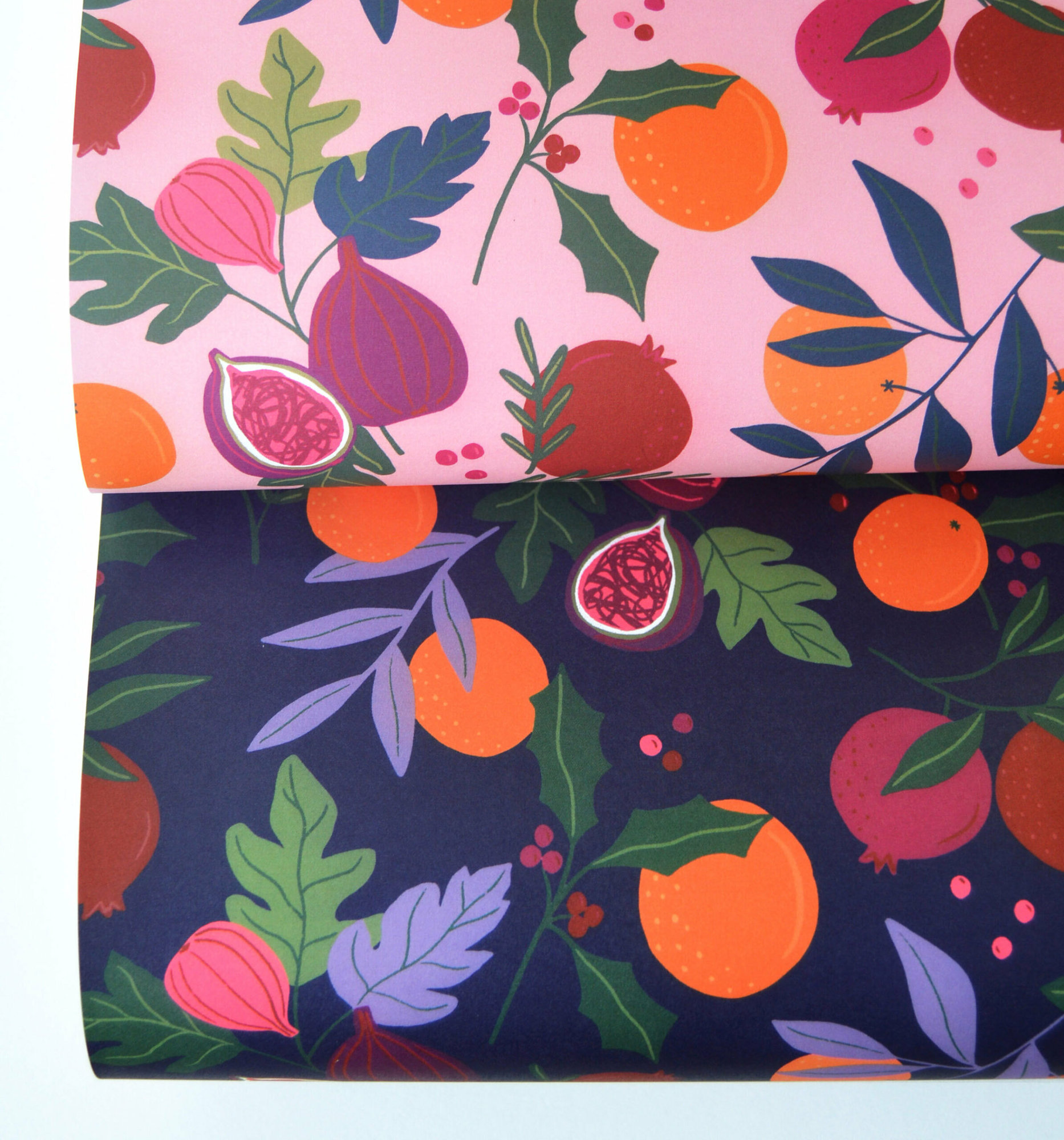 Botanical Fruits Wrapping Paper - Navy, Just the Wrap