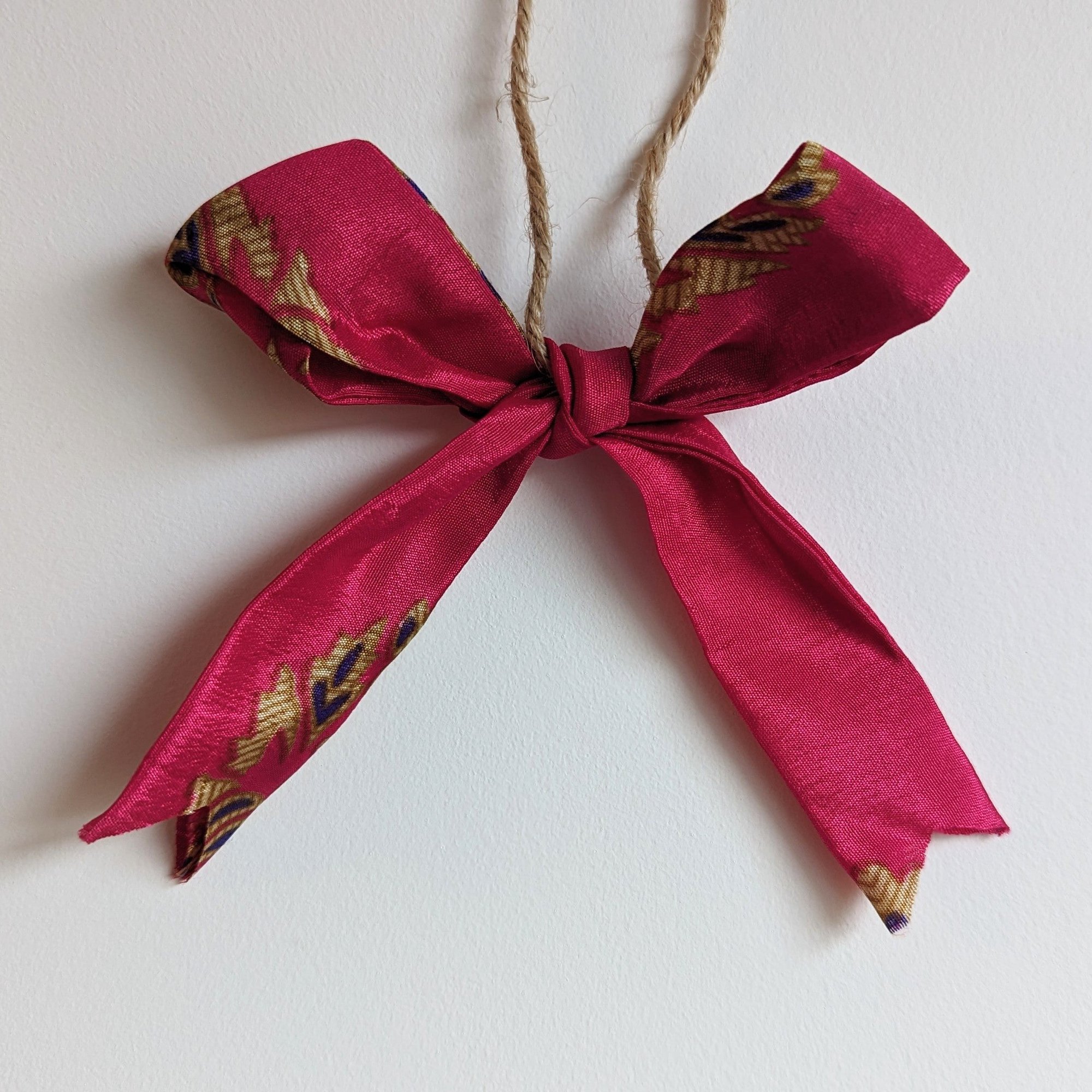 Upcycled Sari Bow Decorations 4 Pack
