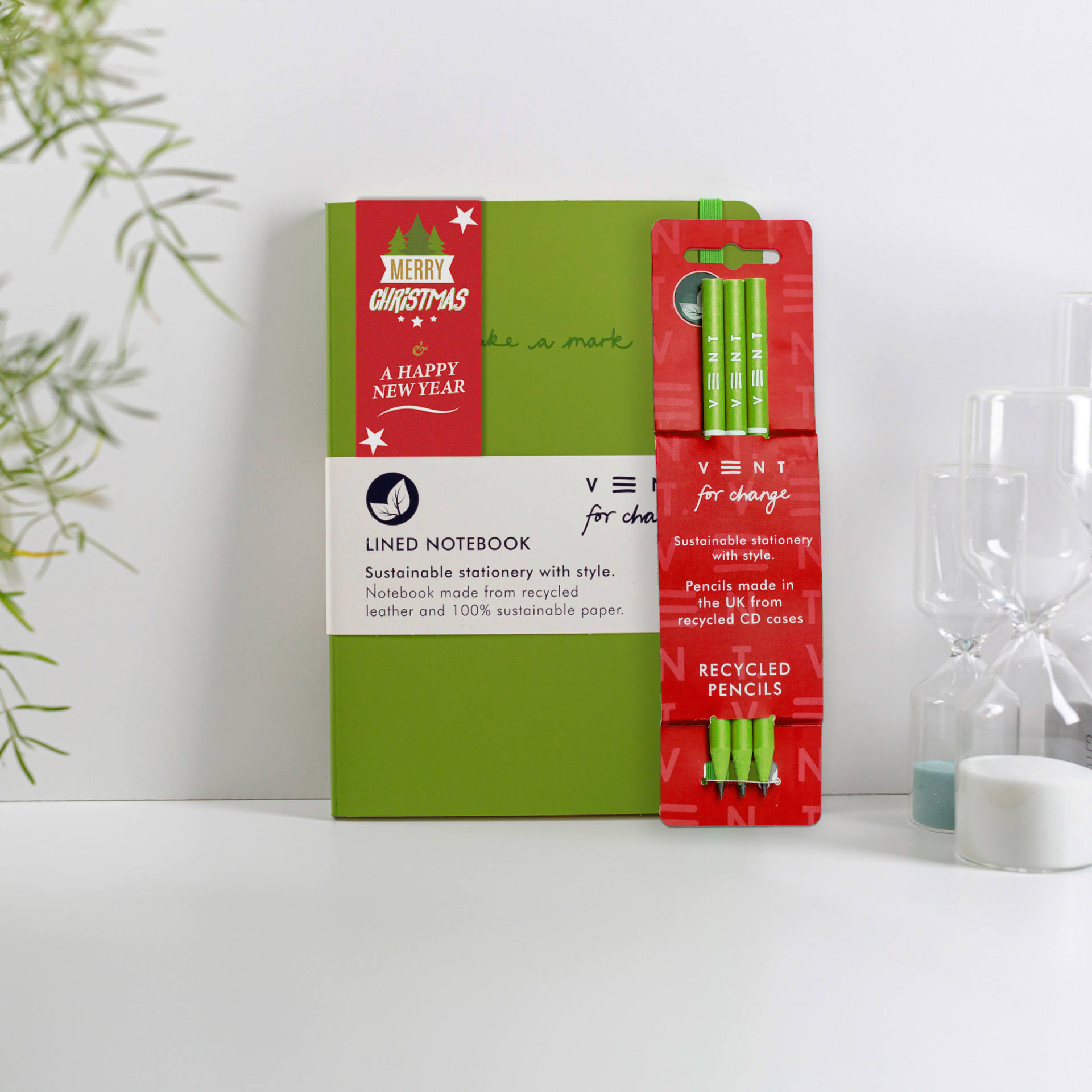 Christmas Recycled Stationery Gift Set - Green