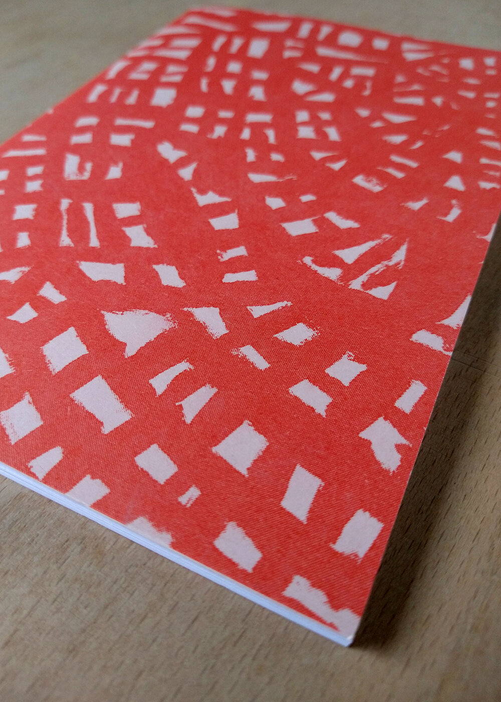 Riso Printed Handmade A5 Notebook, Red Design by Anna