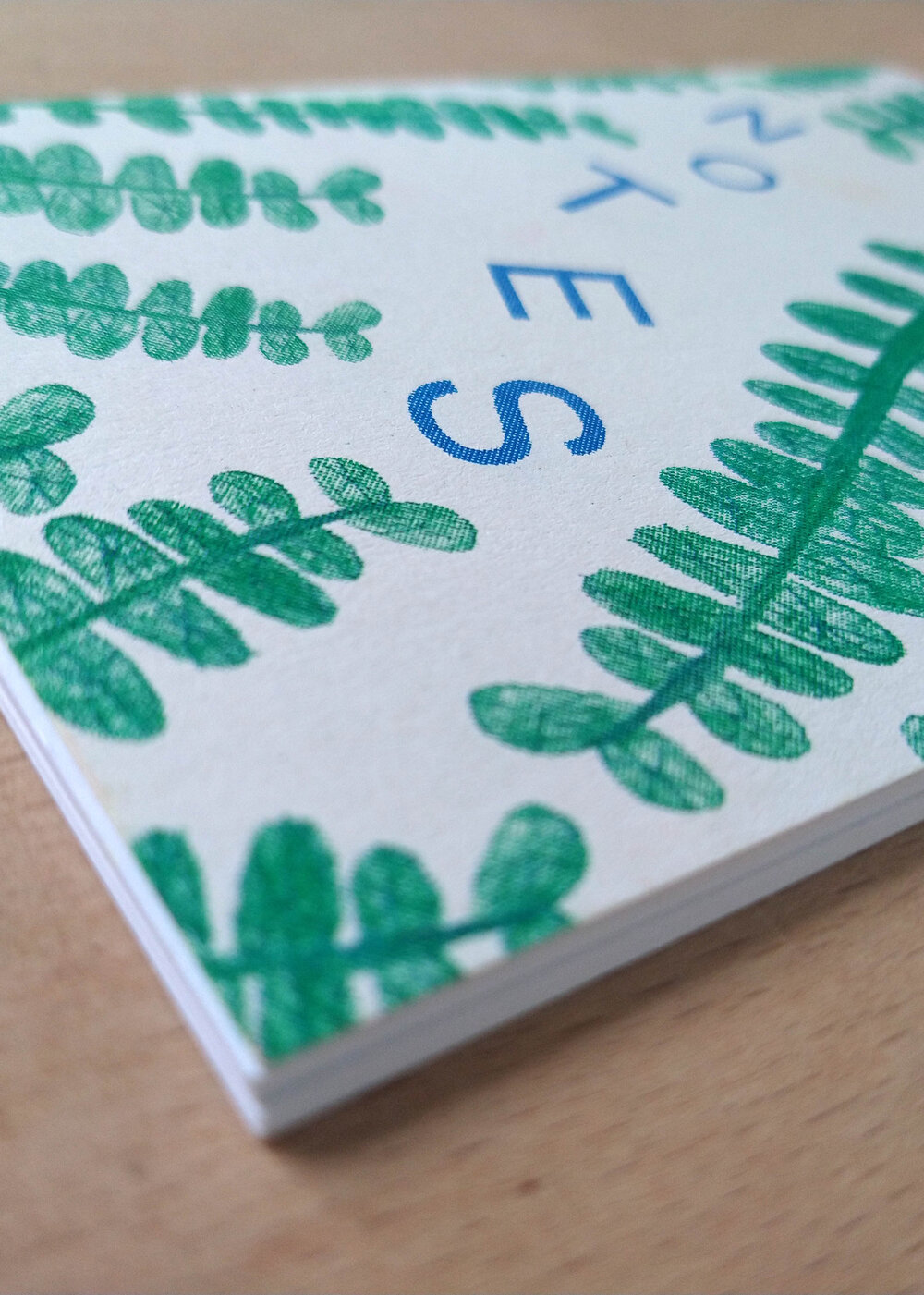 Riso Printed A6 Notebook, Fern Design by Hisba