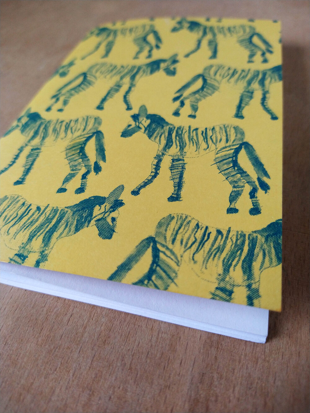 Riso Printed A6 Notebook, Zebra Design by Daryn