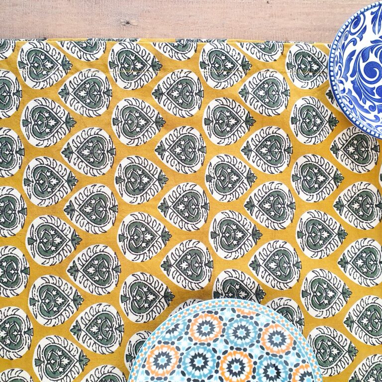 Bagru Block-printed Placemats Set Of 2, Handmade Table Mats