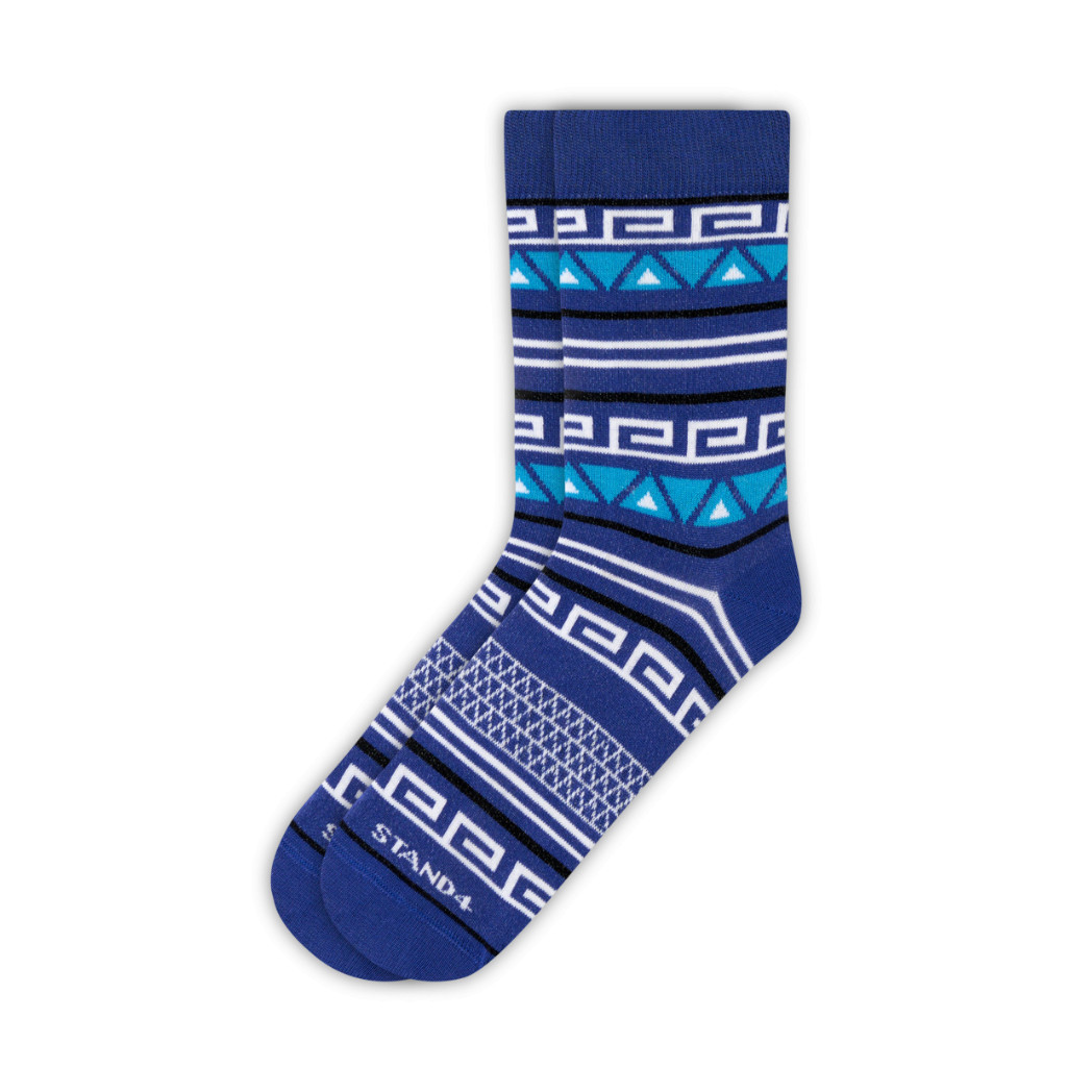 Aztec Sock - 3-8, Blue