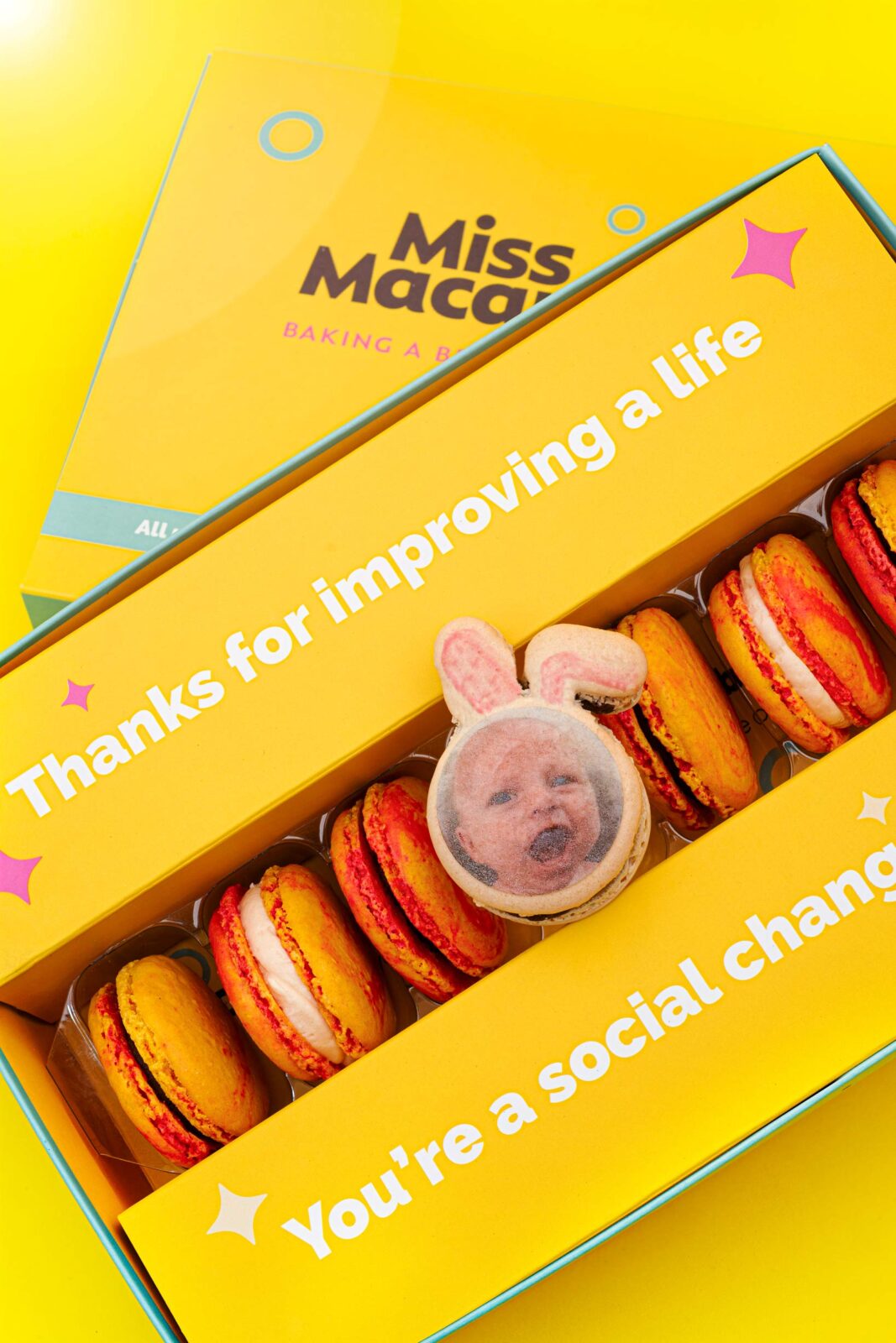 Personalised Easter Bunny Macaron Eggs Gift Box