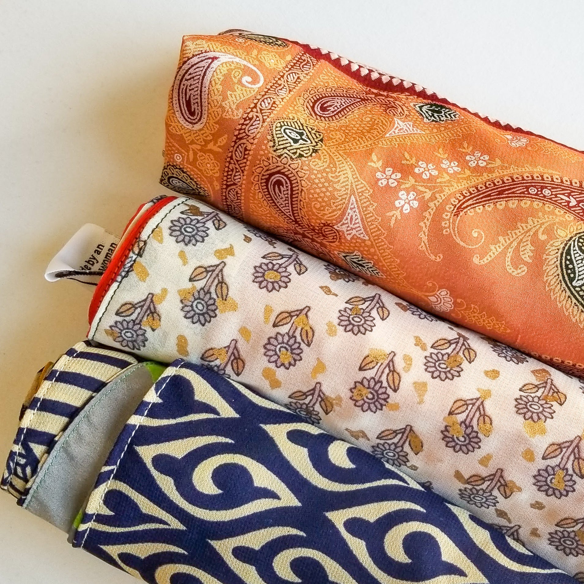 Set Of 3 Assorted Sari Gift Wraps, Mixed Sizes
