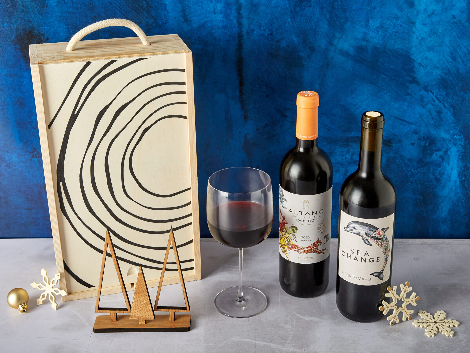 The Double Wine Gift with Wooden Gift Box