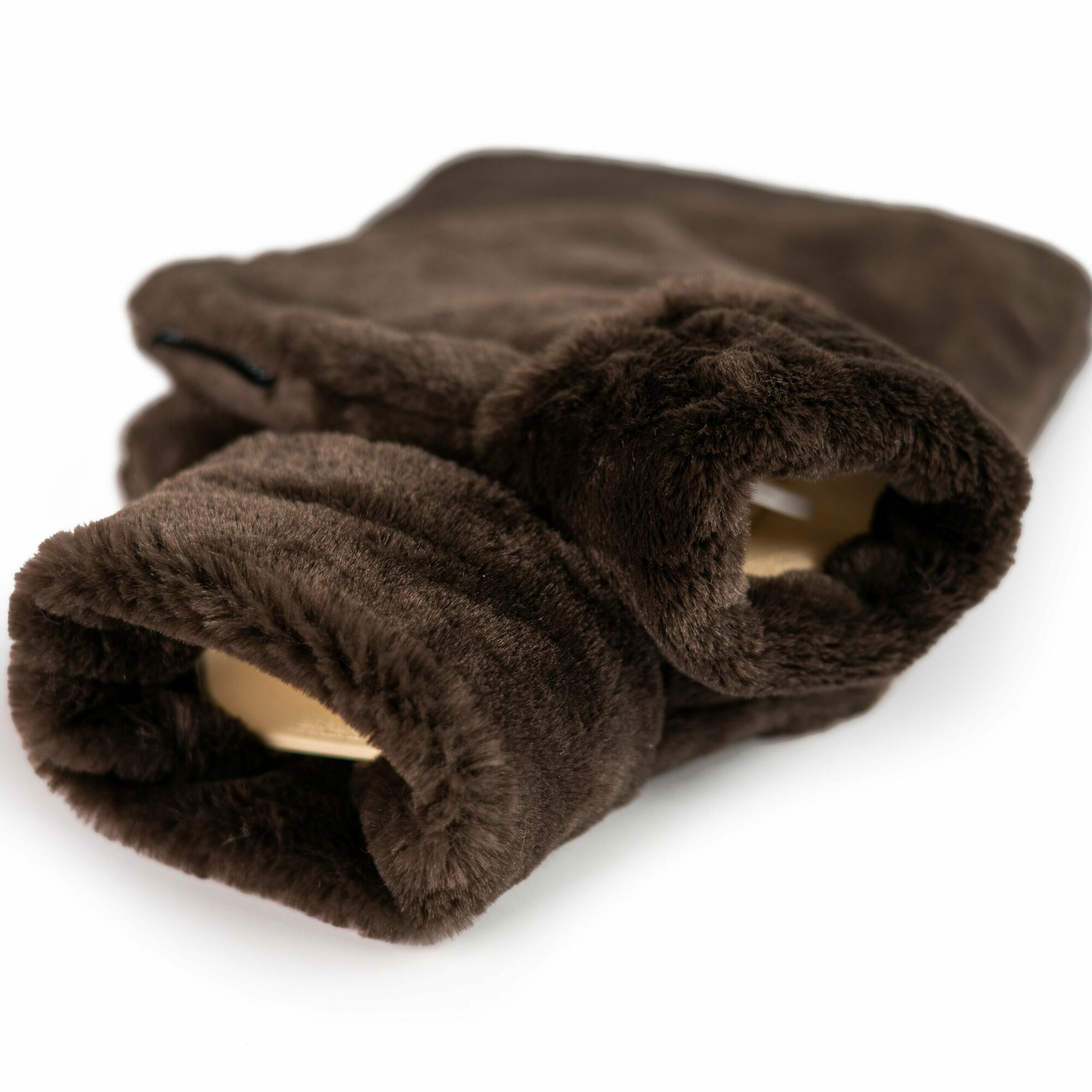 Little And Large Chocolate Faux Fur Hot Water Bottle Gift Set