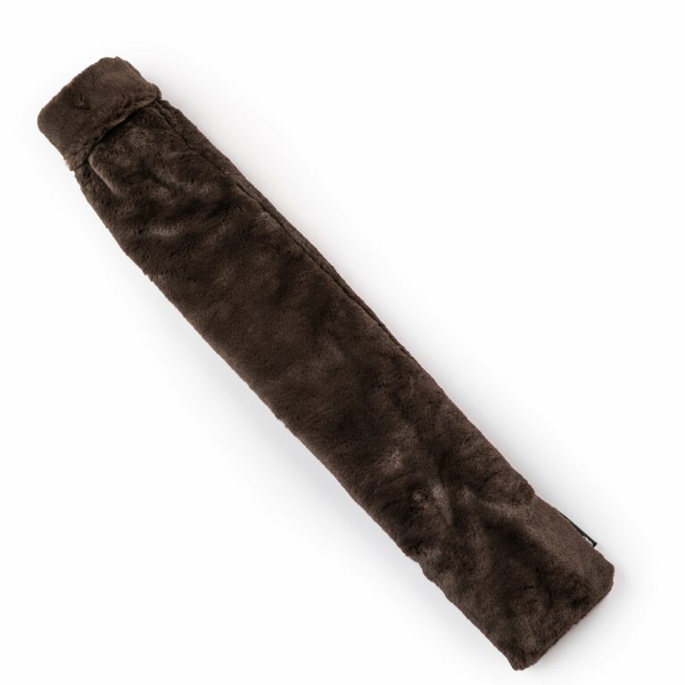 Long Dark Chocolate Faux Fur Cover And 2 Litre Natural Rubber Hot Water Bottle