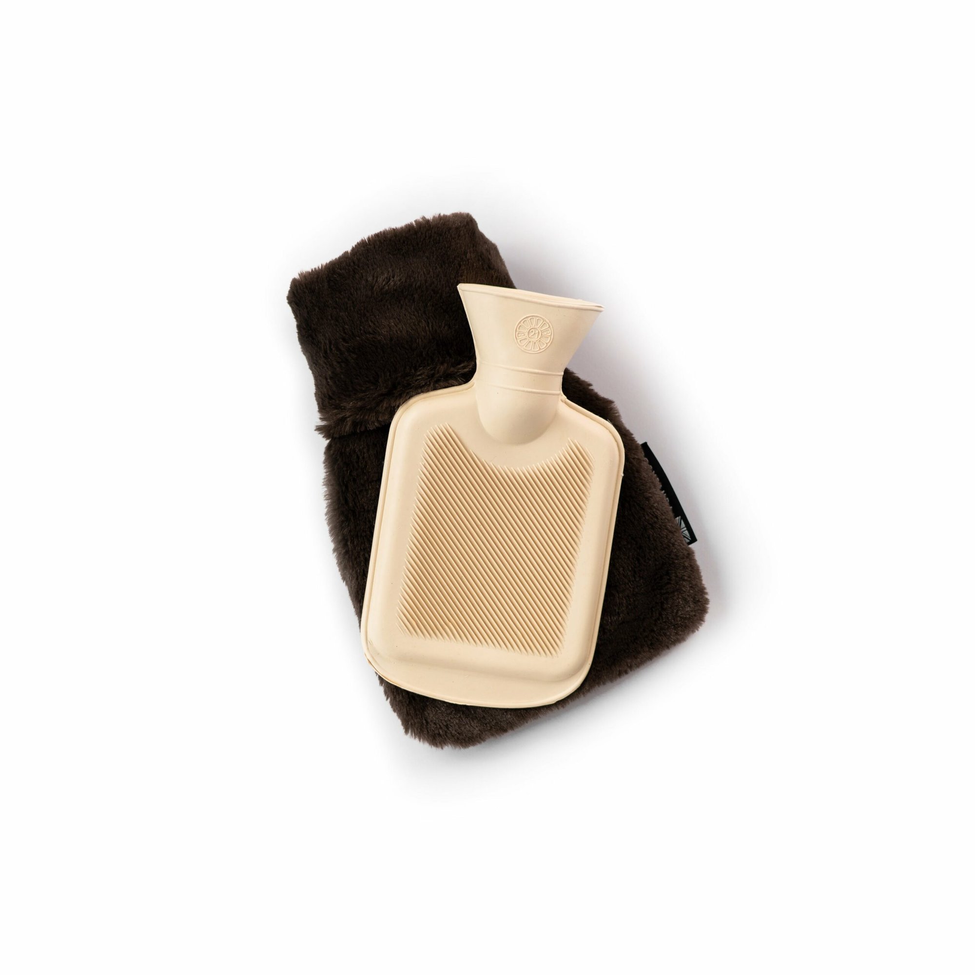 Mini Dark Chocolate Faux Fur Cover And 0.5 Litre Natural Rubber Hot Water Bottle