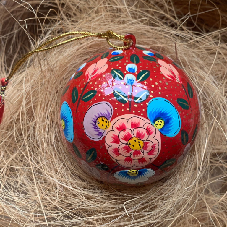 Red Floral - Bauble