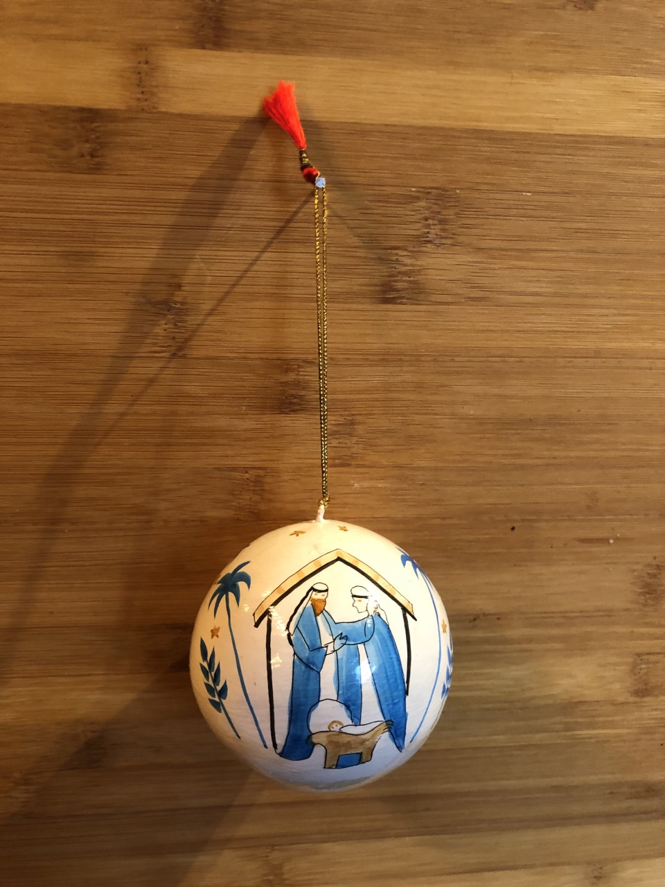 White Nativity Hand-painted Bauble