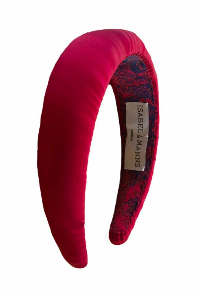 Raspberry Pink Silk Satin Padded Headband - One Size