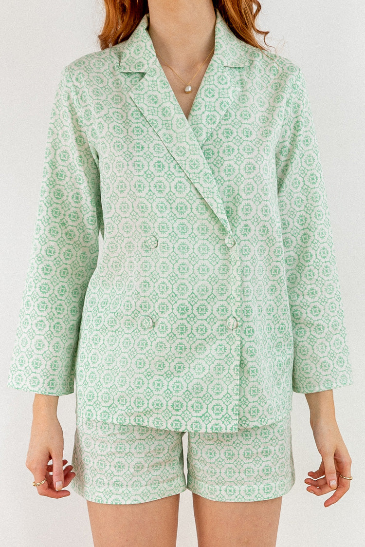 Shirley Pyjama Shirt - Green Tile