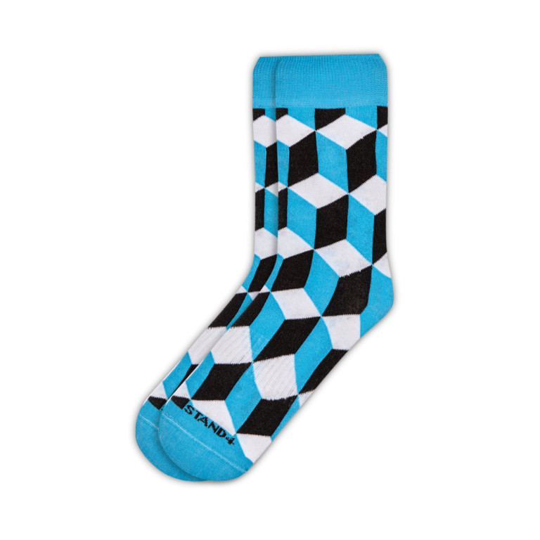 Blue Optical Illusion Sock