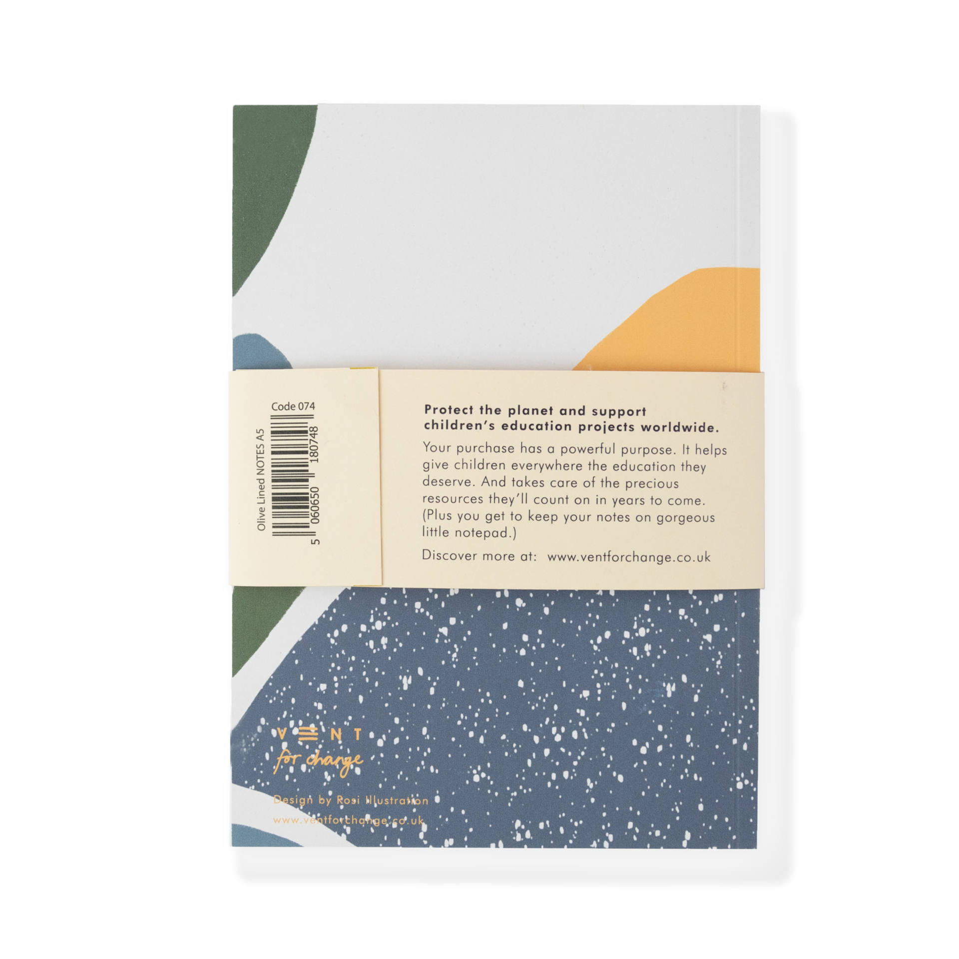 Recycled A5 NOTES Book – Lined Paper – Olive