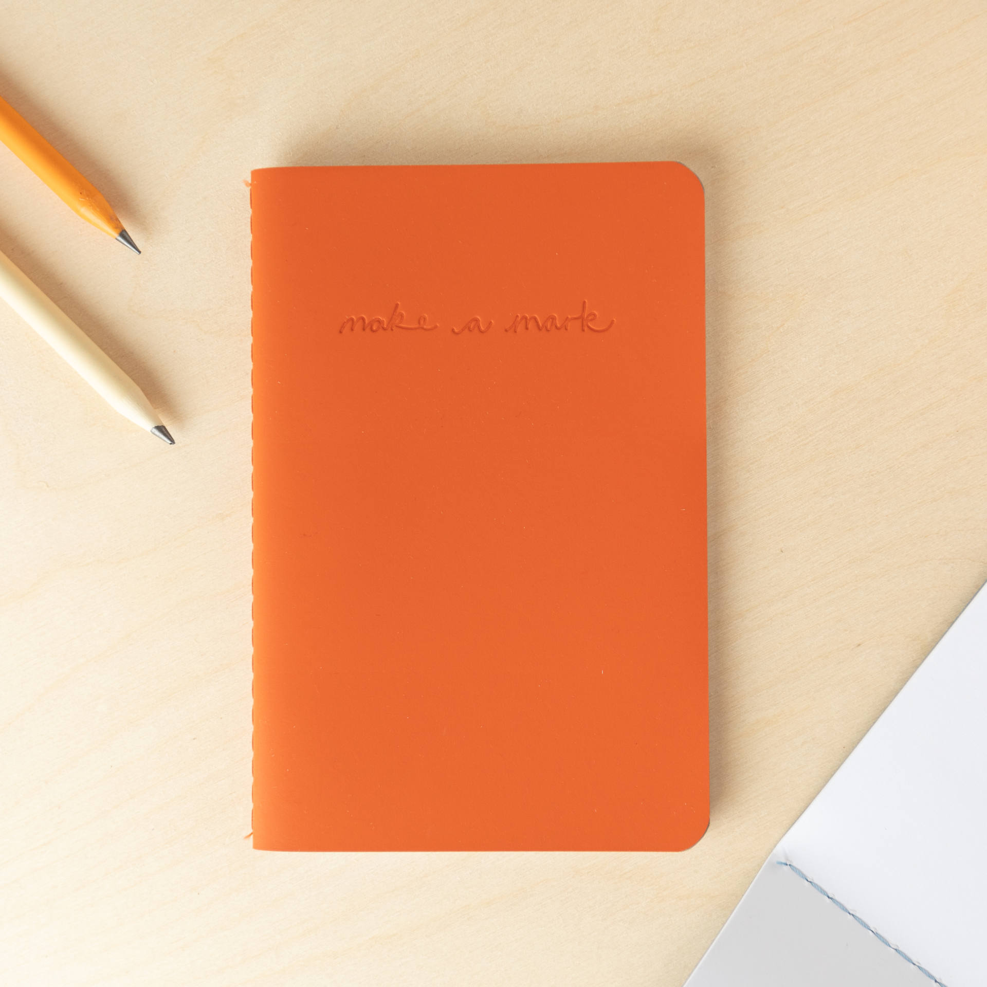 Recycled Leather Pocket Notebook Journal - Burnt Orange