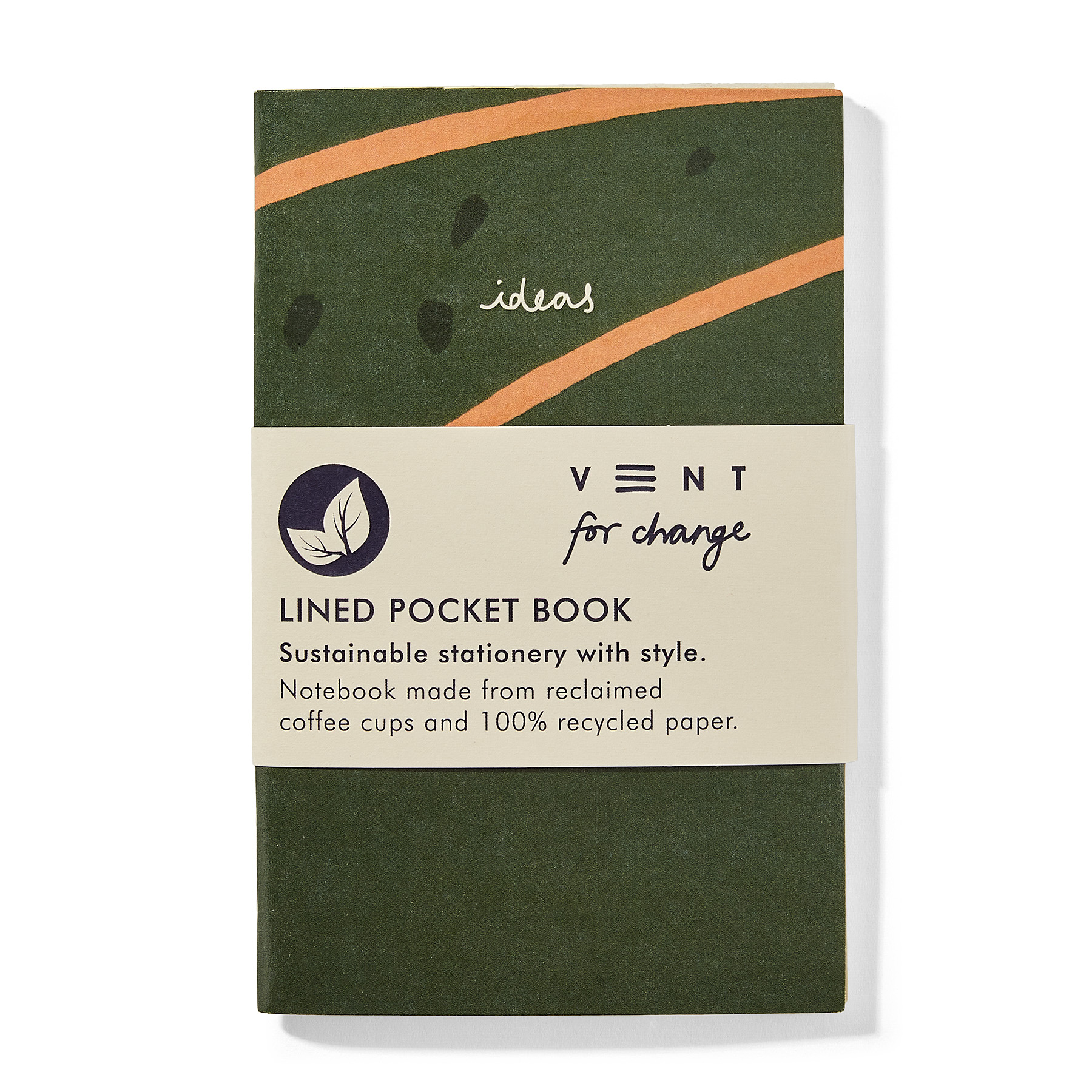Recycled Lined Paper Mini Pocket Notebook - Ideas Green