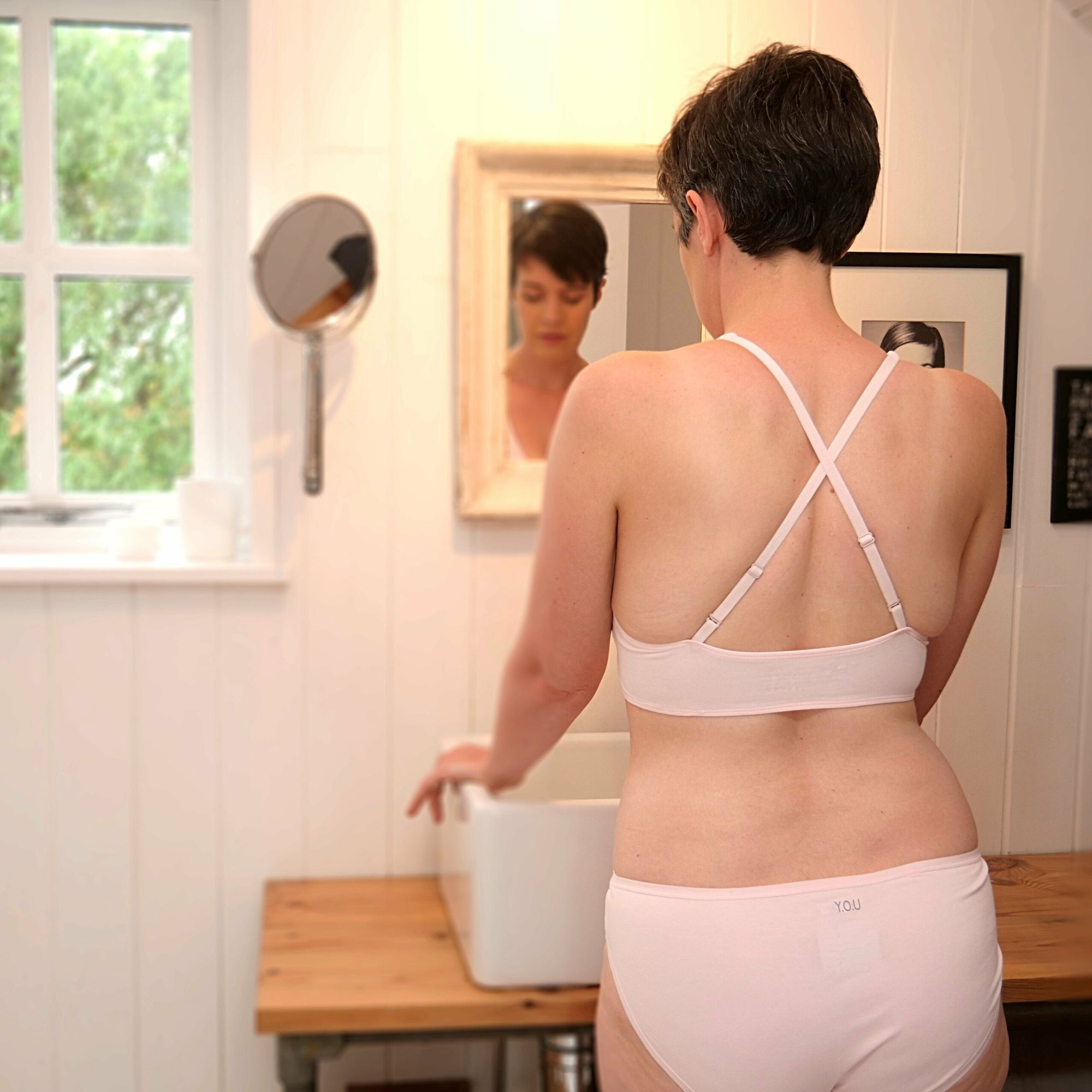 Women's organic cotton low-rise bikini bottoms in light pink - 6, Light Pink