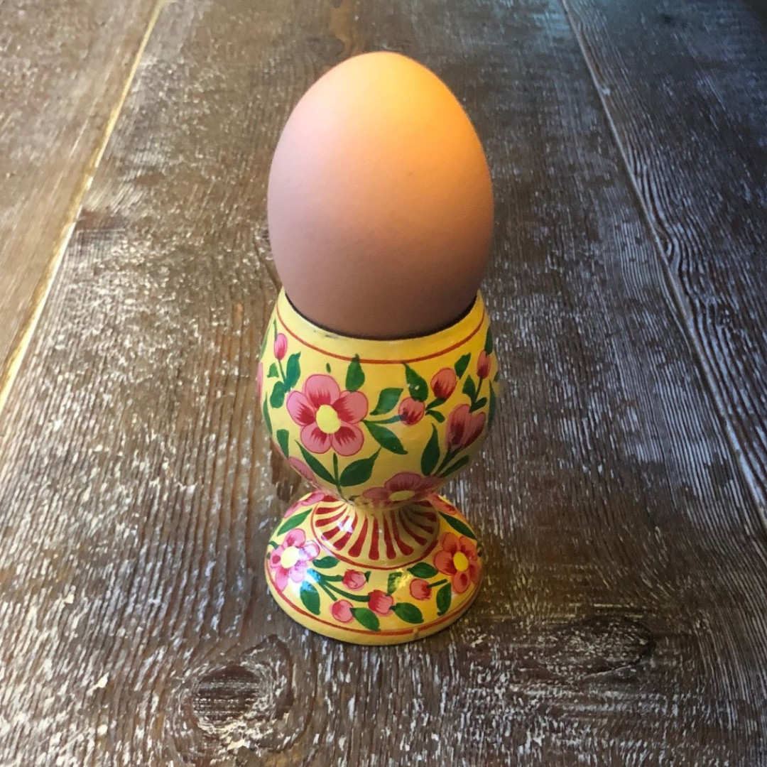Yellow Floral Easter Egg Cup