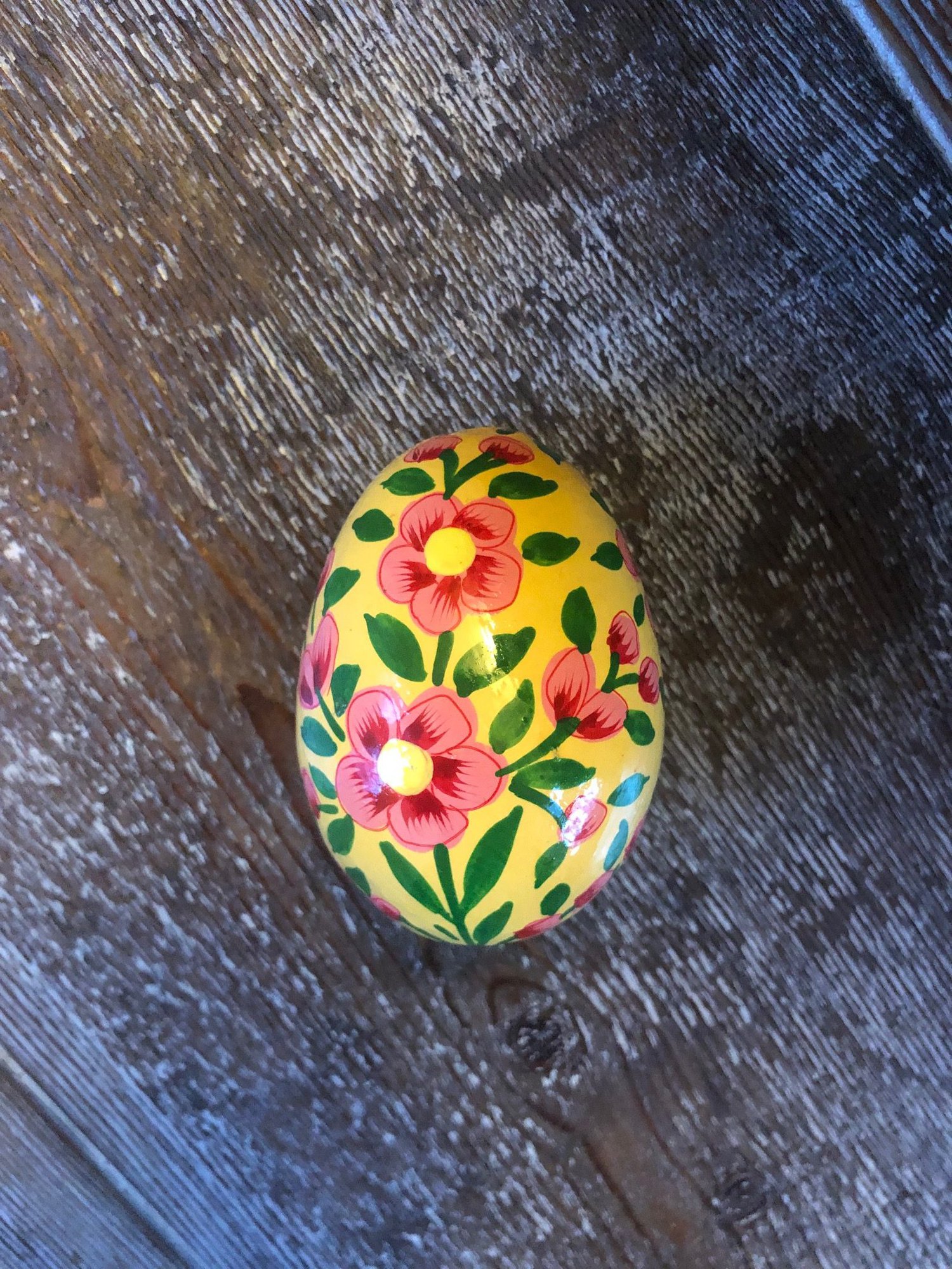 Yellow Floral Easter Solid Egg