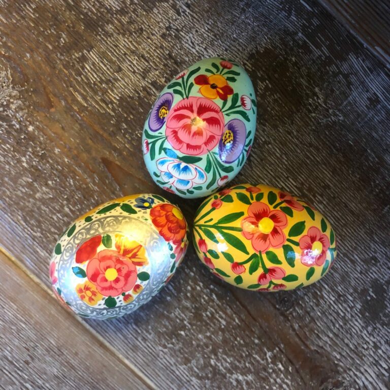 Yellow Floral Easter Solid Egg