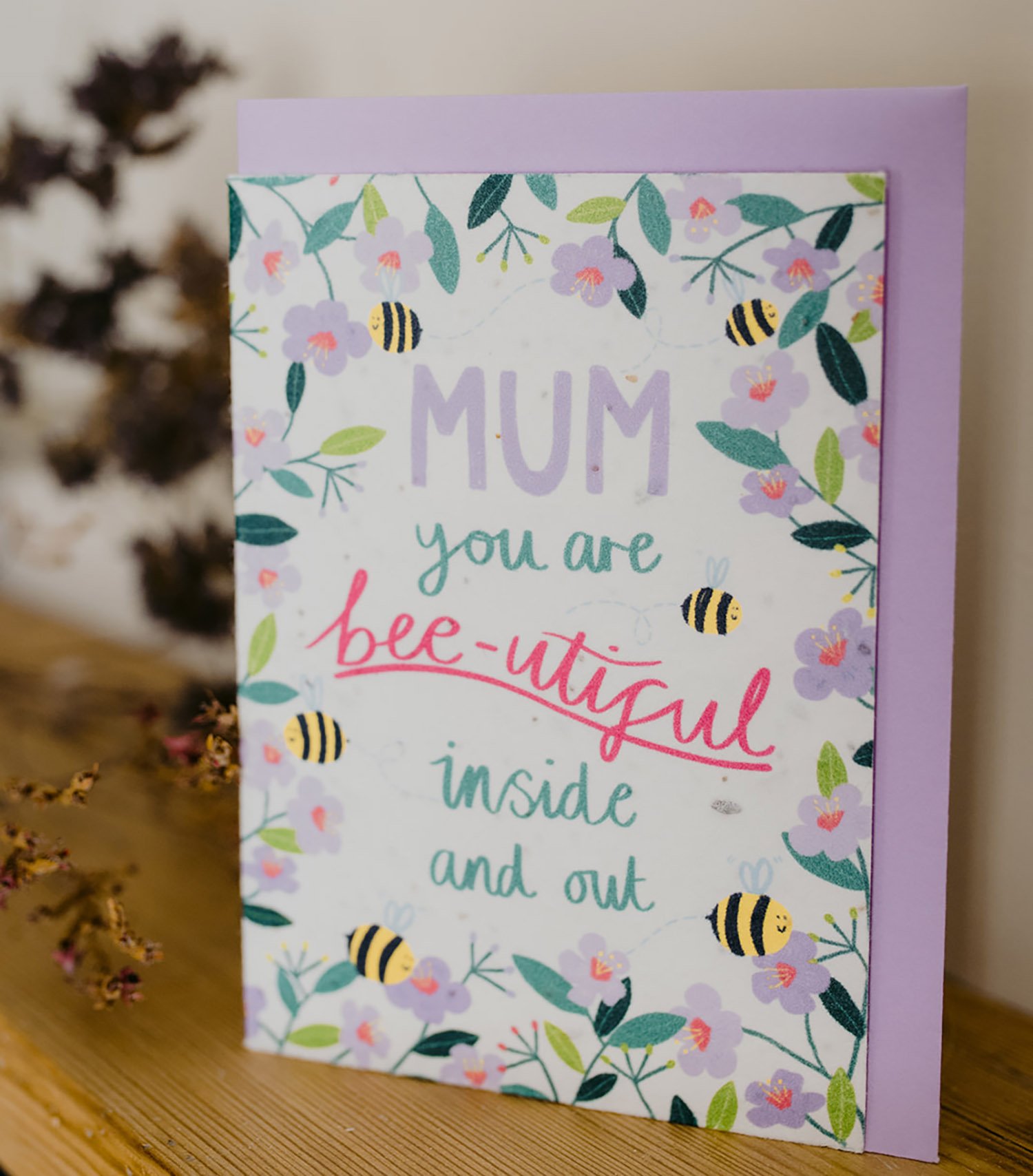 Bee-utiful Mum Plantable Seed Card