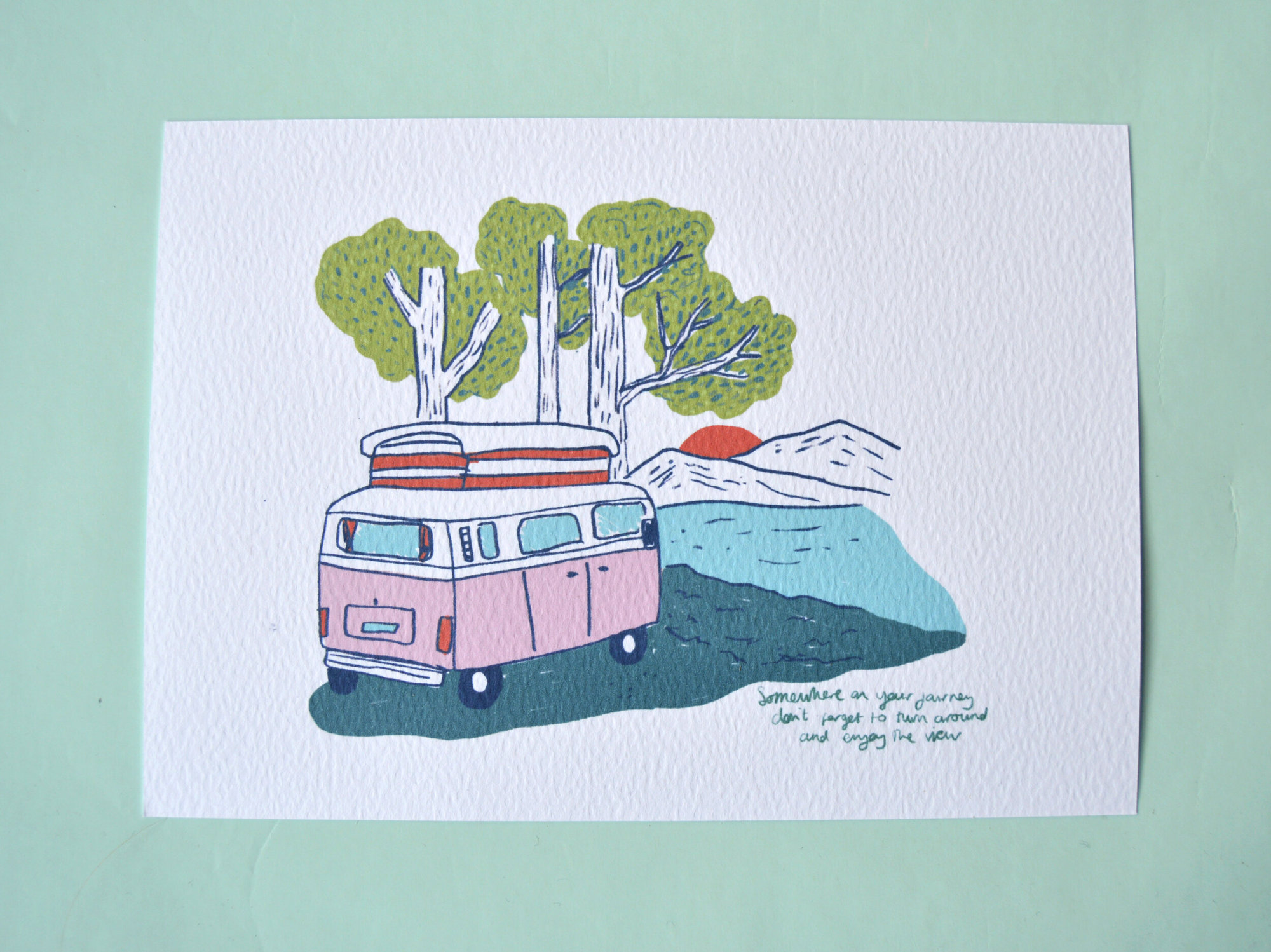 Campervan Sunset 
Art Print - A5 (14.8 x 21 cm)