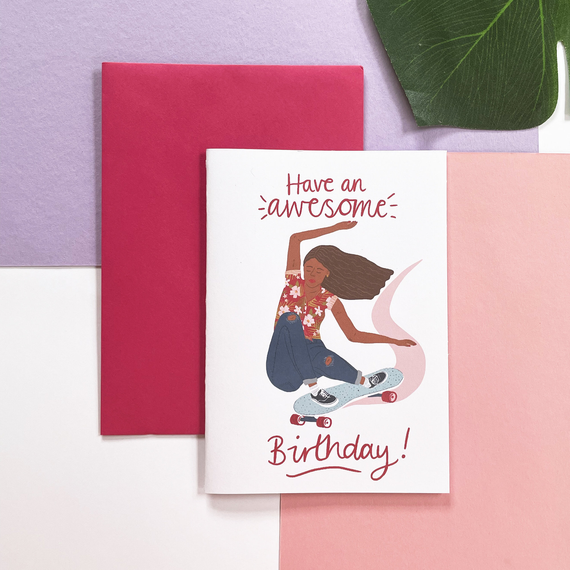 'have An Awesome Birthday!'
Skater Girl Card - Just the card, Standard Envelope