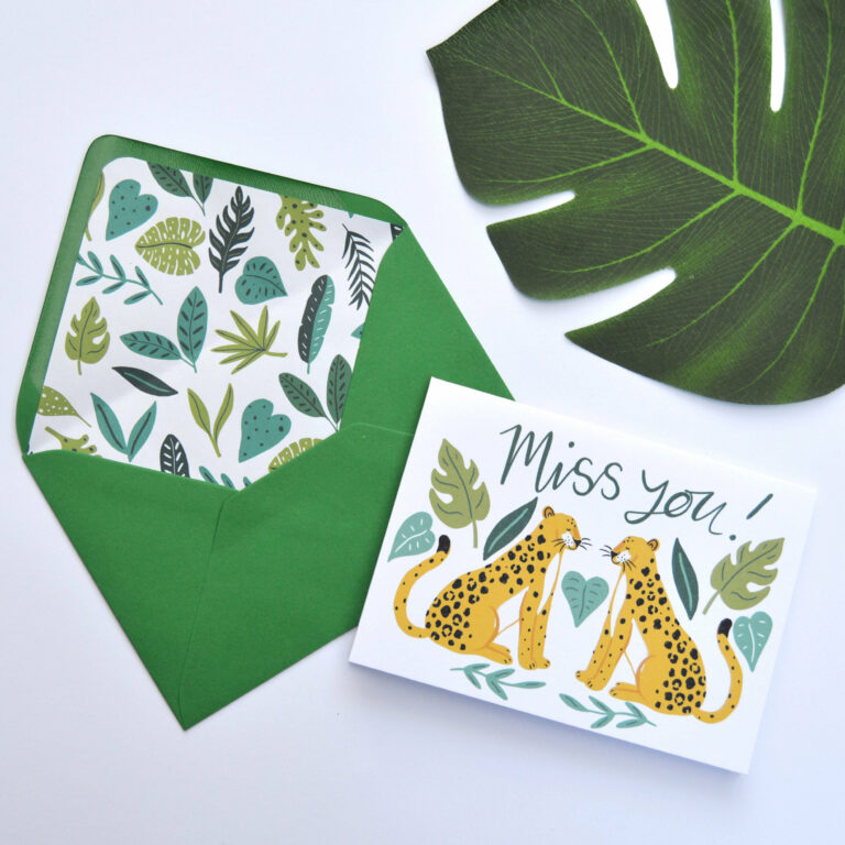 'miss You!' Leopards Card