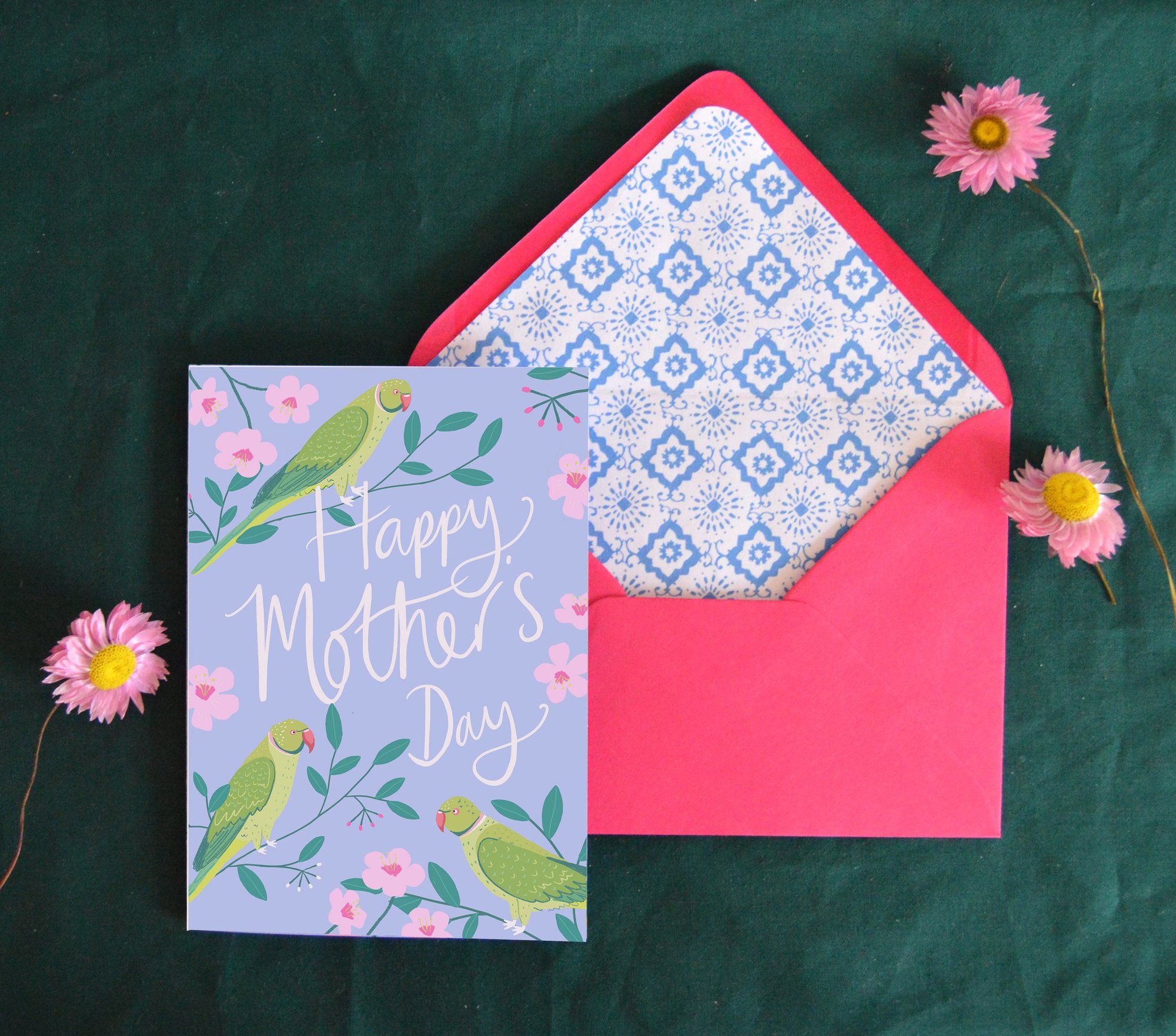 Parakeets Mother's Day Card