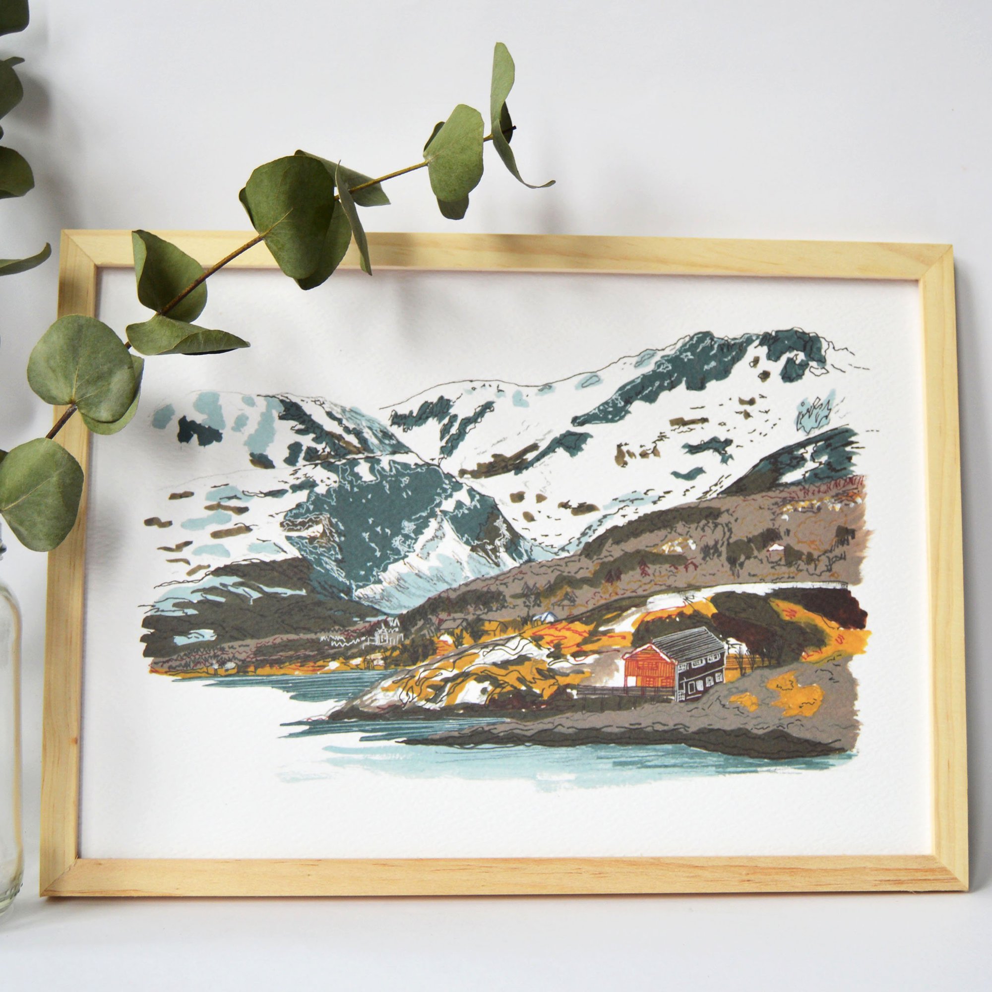 Scandinavian Mountain A4 Print