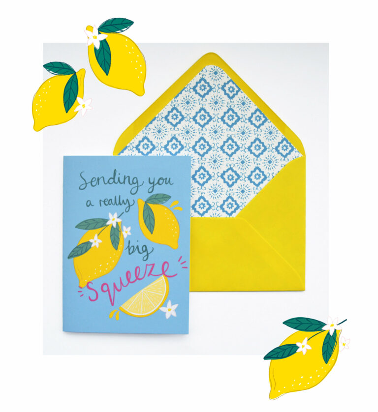 Sending You A Really Big Squeeze! 
Botanical Lemon Card