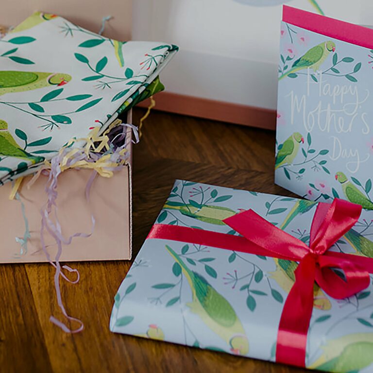 Spring Parakeets Wrapping Paper