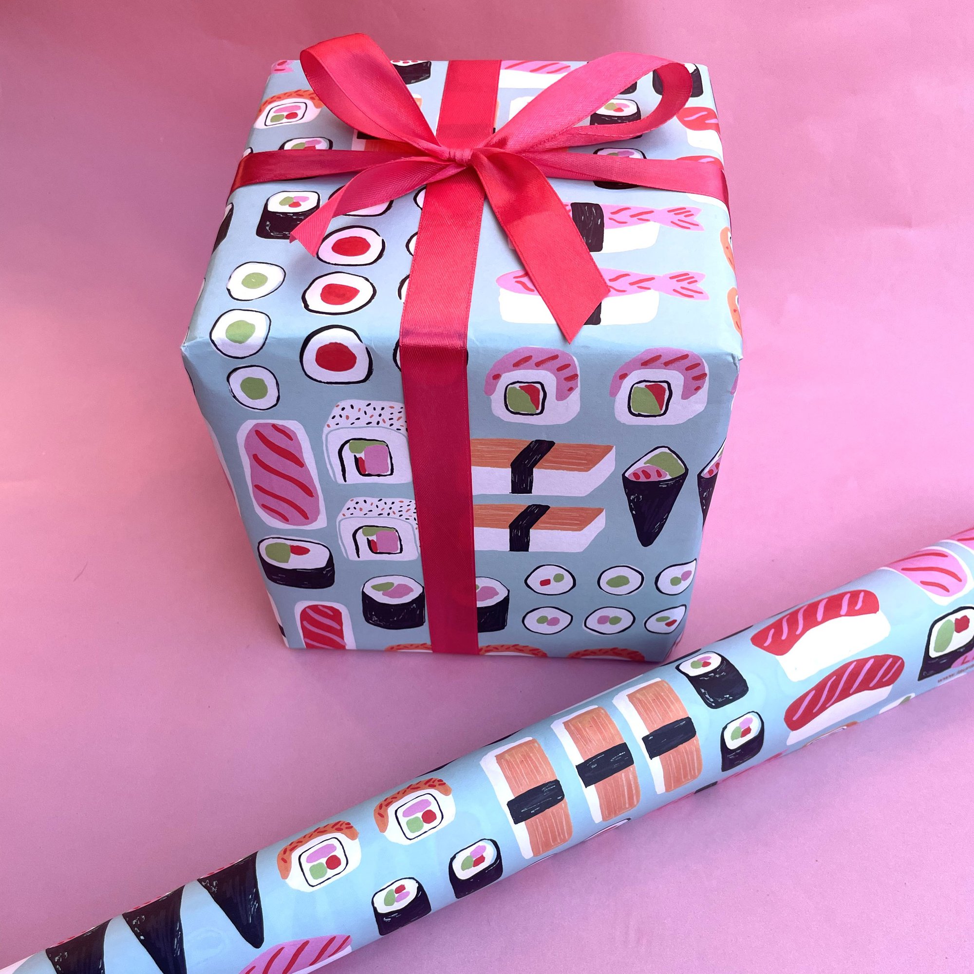 Sushi Wrapping Paper - 2 sheets and 2 tags