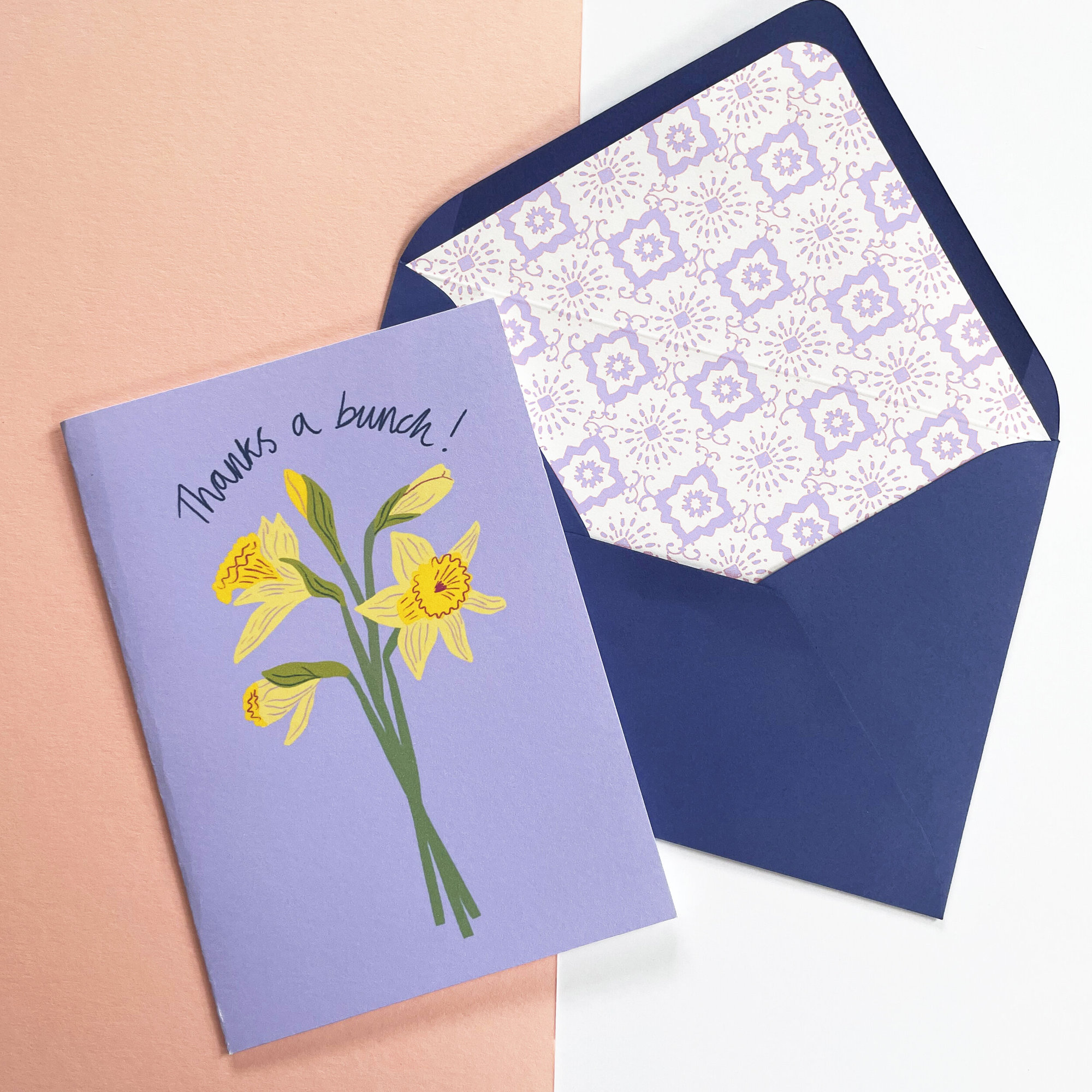 'thanks A Bunch!'
Daffodils Card - Just the card, Lined Envelope