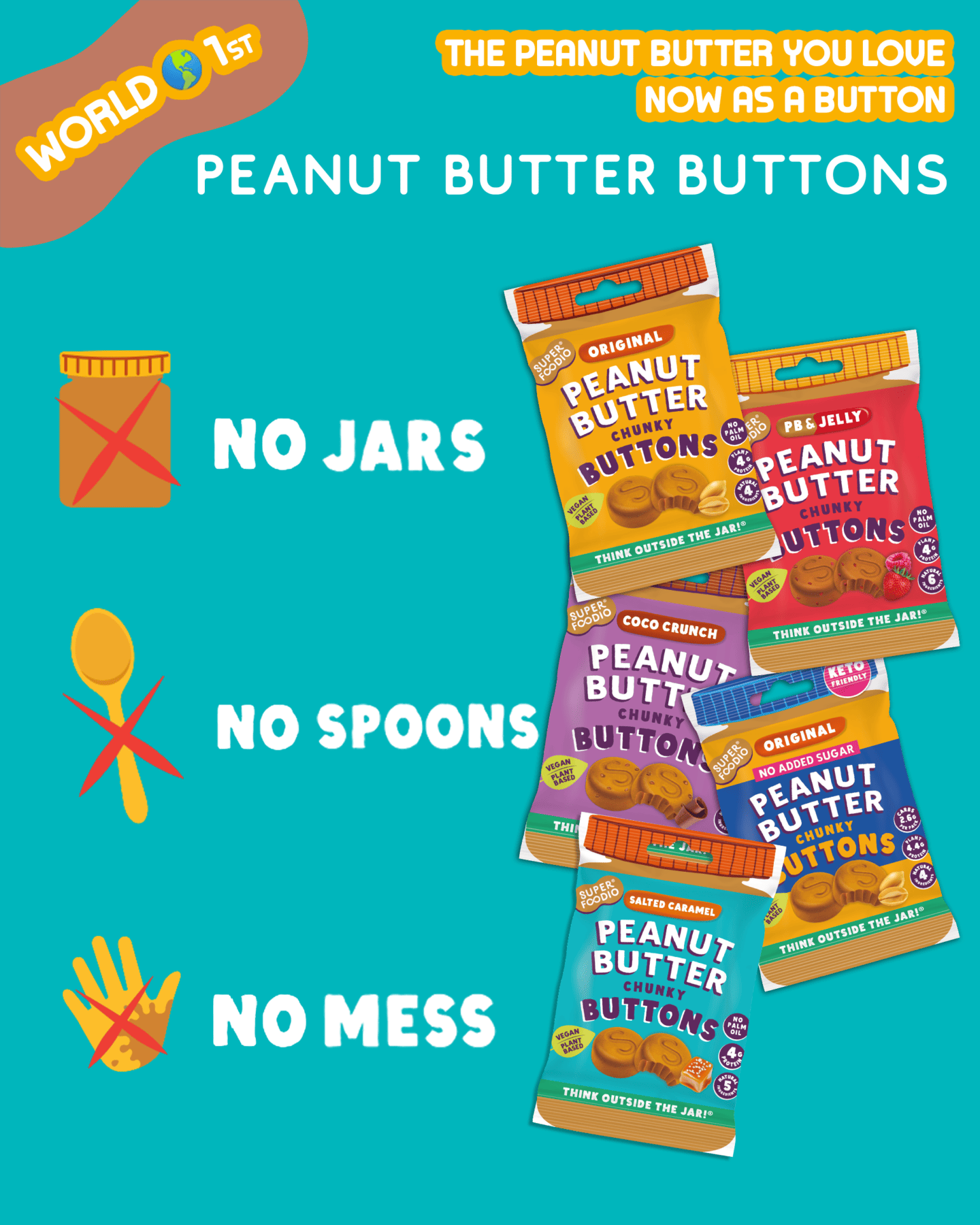 Peanut Butter Buttons Snacking Bundle (13 Products - Various Sizes)