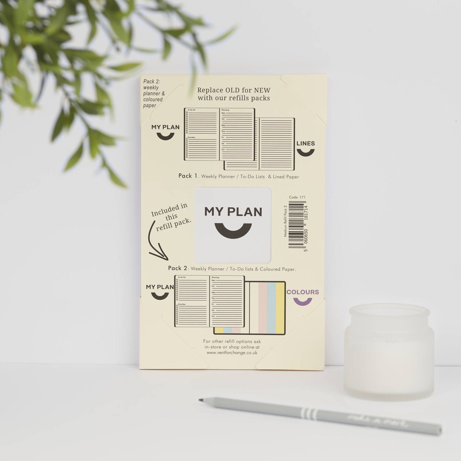 Weekly Planner Double Refill Pack 2. Myplan And Coloured Paper