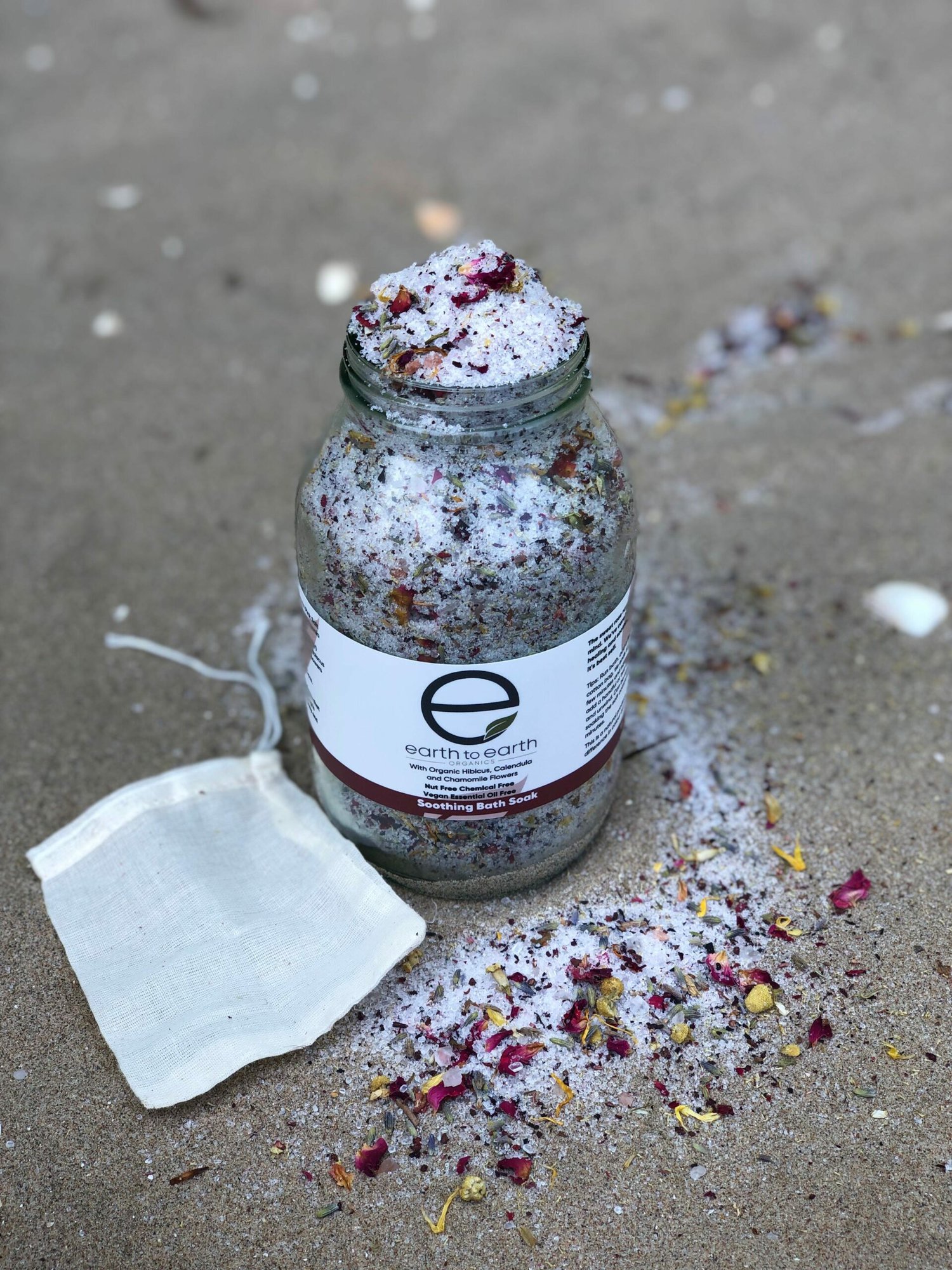 Organic Bath Salts Gift Set With Natural Dried Flowers