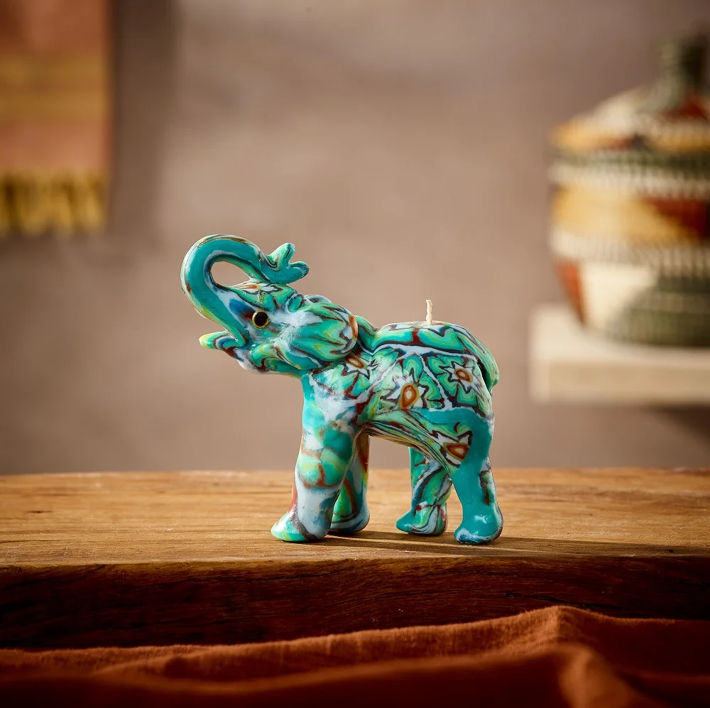 Swazi Elephant Candles - small, green