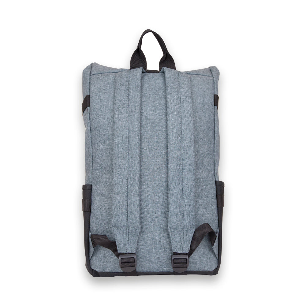 Grey Roll-top Student Backpack