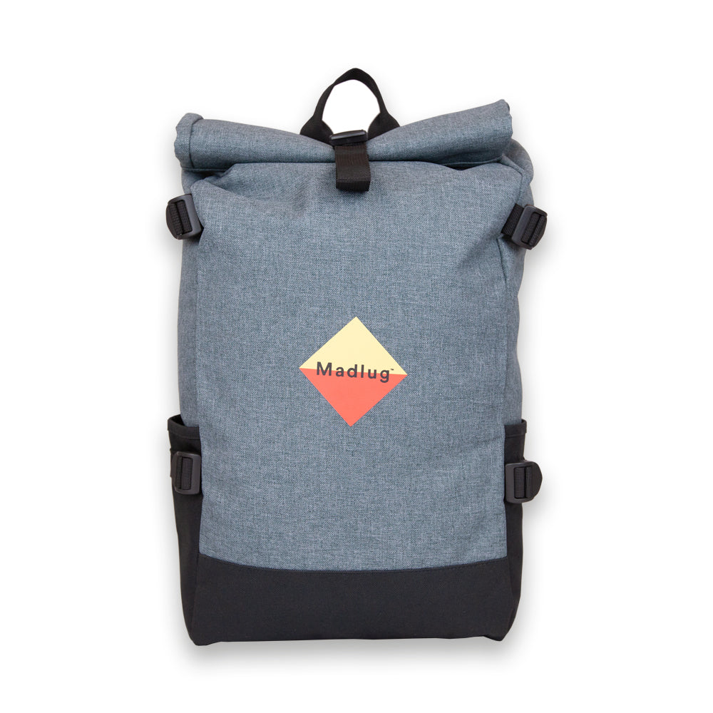 Grey Roll-top Student Backpack