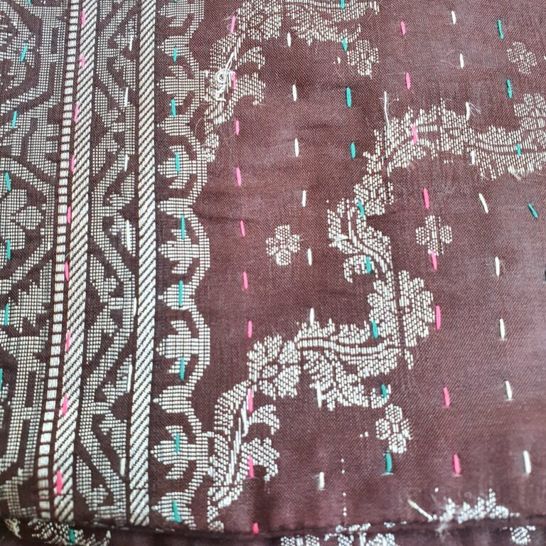 Silk Sari Cushion Cover, Mocha