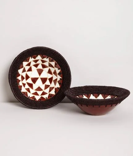 Ceramic And Woven Bowl