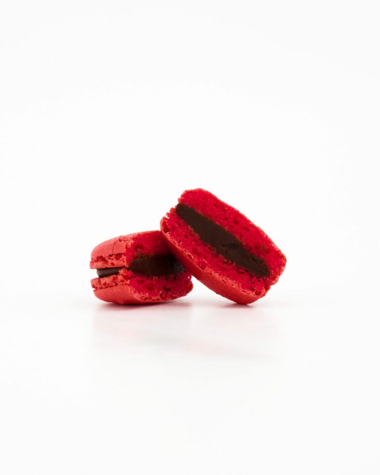 Red Macaroons Cherry And Dark Chocolate